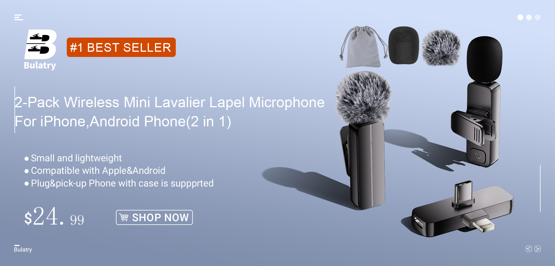 Bulatry wireless microphone,focus on high quality two-person sound pick-up