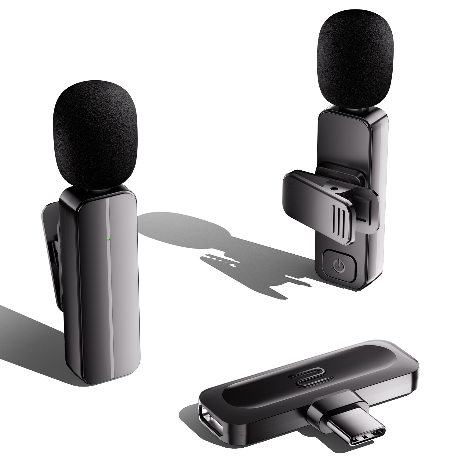 2-Pack Wireless Mini Lavalier Lapel Microphone for iPhone 15,16,Android Phone - 65ft Cordless Clip on Dual Mics with Noise Reduction 6H Working Time for Video Recording Vlogging, YouTube, Interview